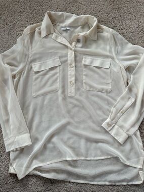 NWT Gap Sheer White Blouse L